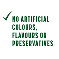 no artificial colours, flavours, preservatives