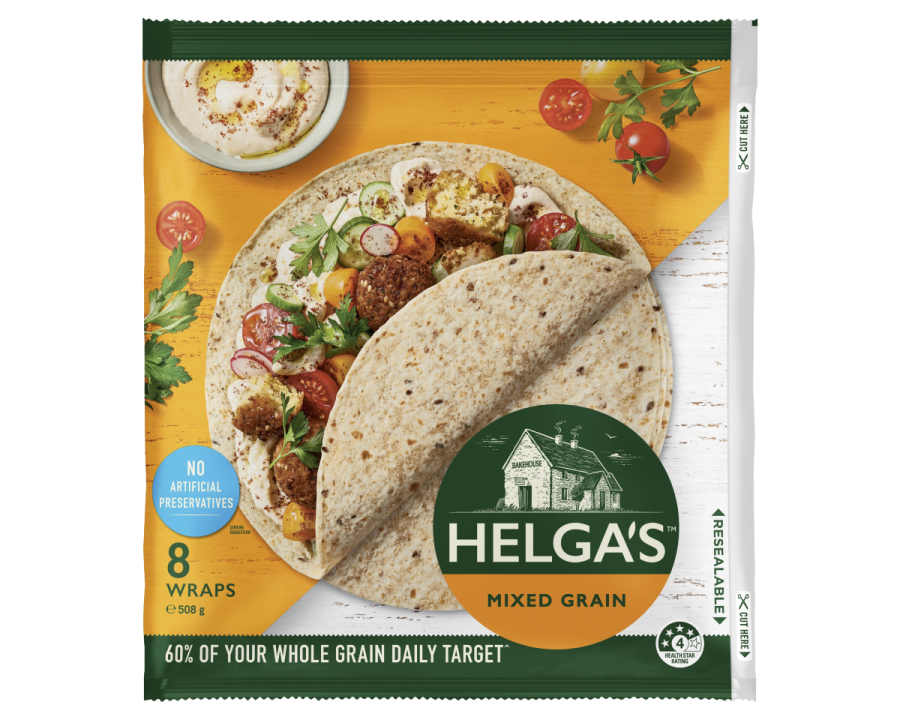Helga's 8 Mixed Grain Wraps 508g Helgas