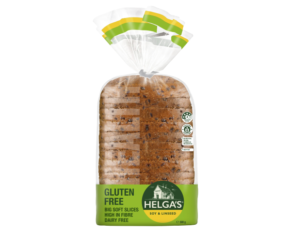 Helgas Gluten Free Bread Slices Soy and Linseed 500 g