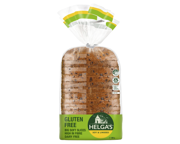Helgas Gluten Free Bread Slices Soy and Linseed 500 g Helgas Gluten Free Bread Slices Soy and Linseed 500 g