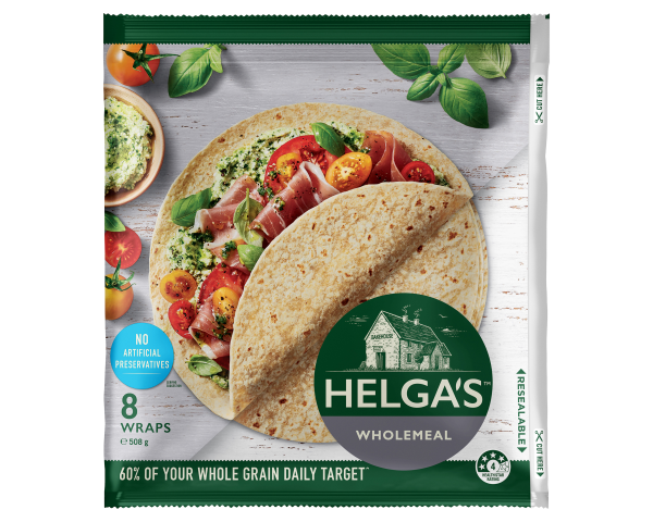 Helga's 8 Wholemeal Wraps 508g Helga's 8 Wholemeal Wraps 508g