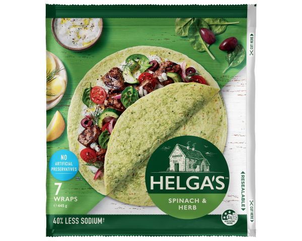Helga's 7 Spinach & Herb Wraps 445g