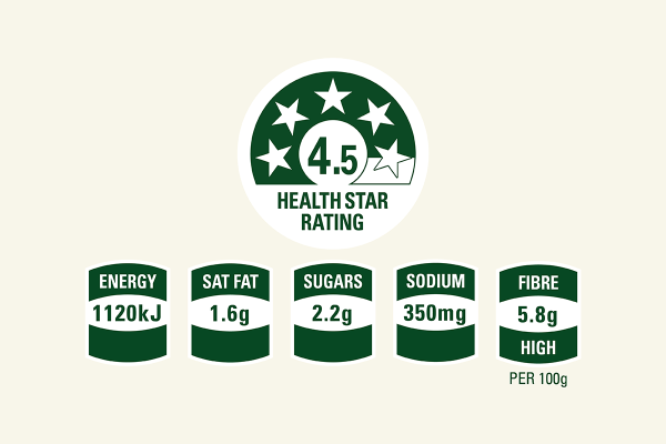 Lower Carb Soy and Toasted Sesame Health Star Rating
