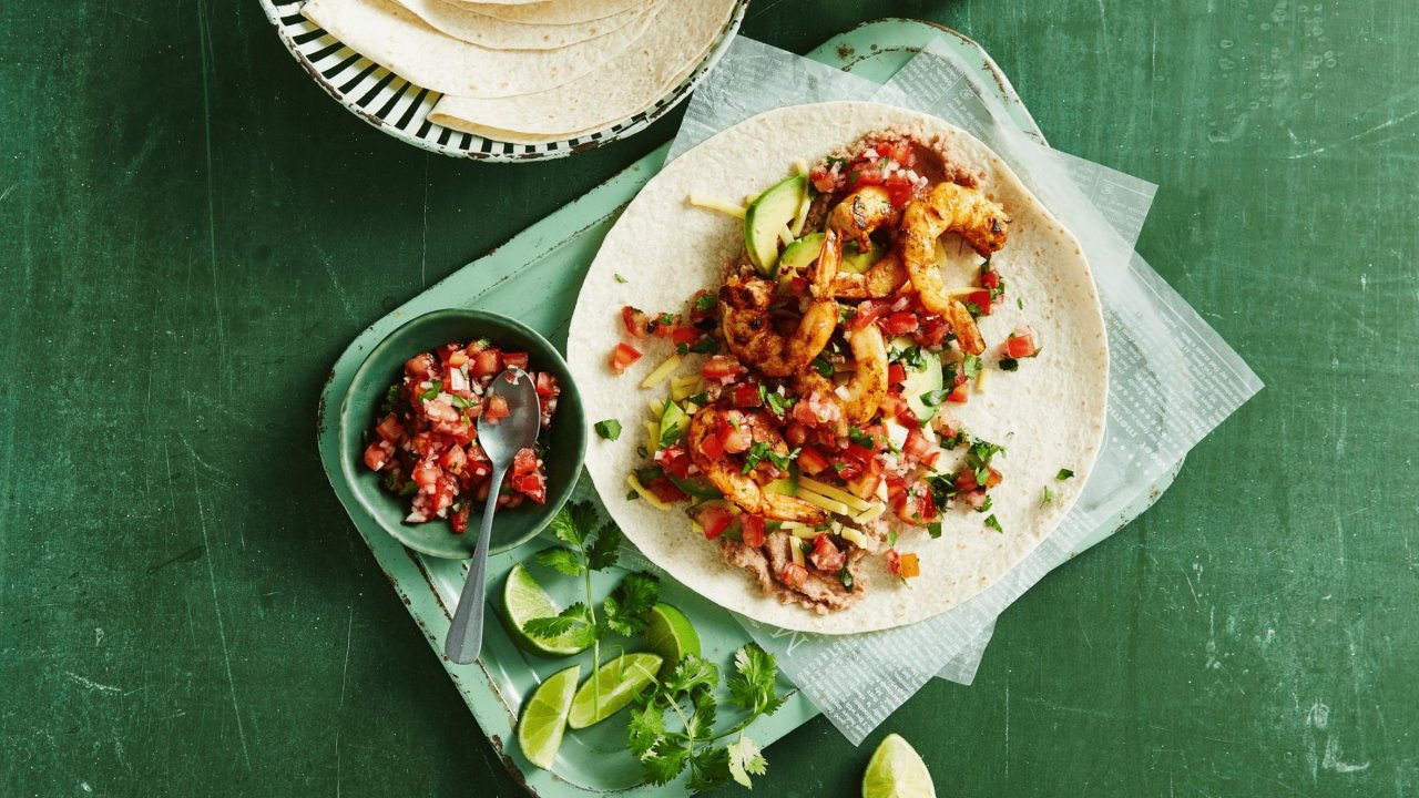 Spiced Prawn Burritos with Salsa Image