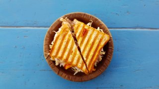 Chicken and sauerkraut sandwich